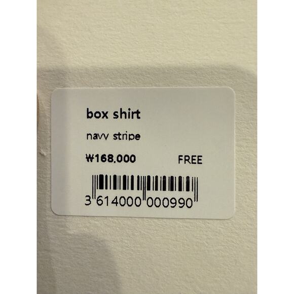 MOIA Womens Navy Stripe Box Shirt Button Up Long Sleeve One Size Shirt NWT $168 - Picture 6 of 9